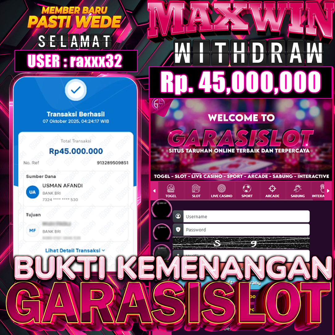 GARASISLOT Bukti kemenangan Cash Wheel Carnival