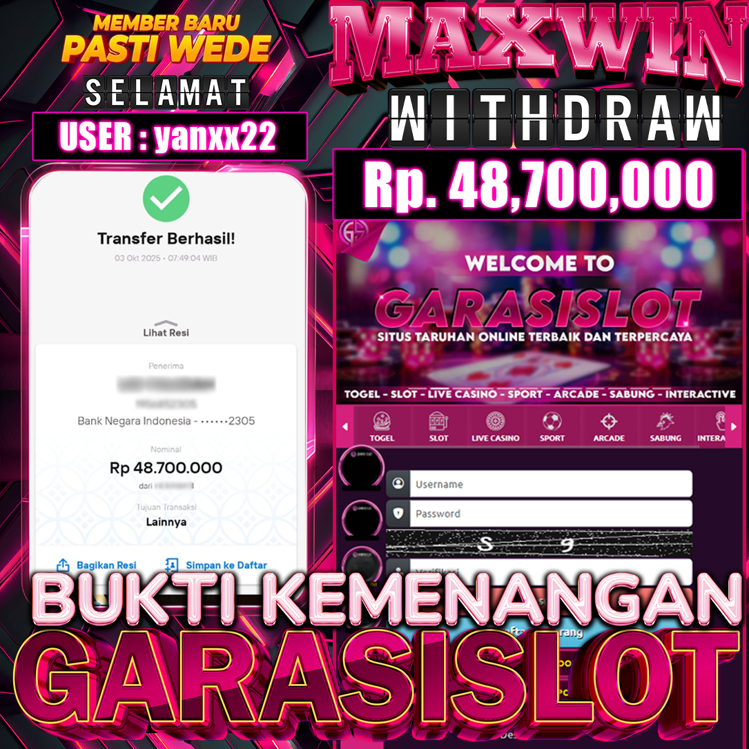 GARASISLOT Bukti kemenangan Sweet Bonanza 1000