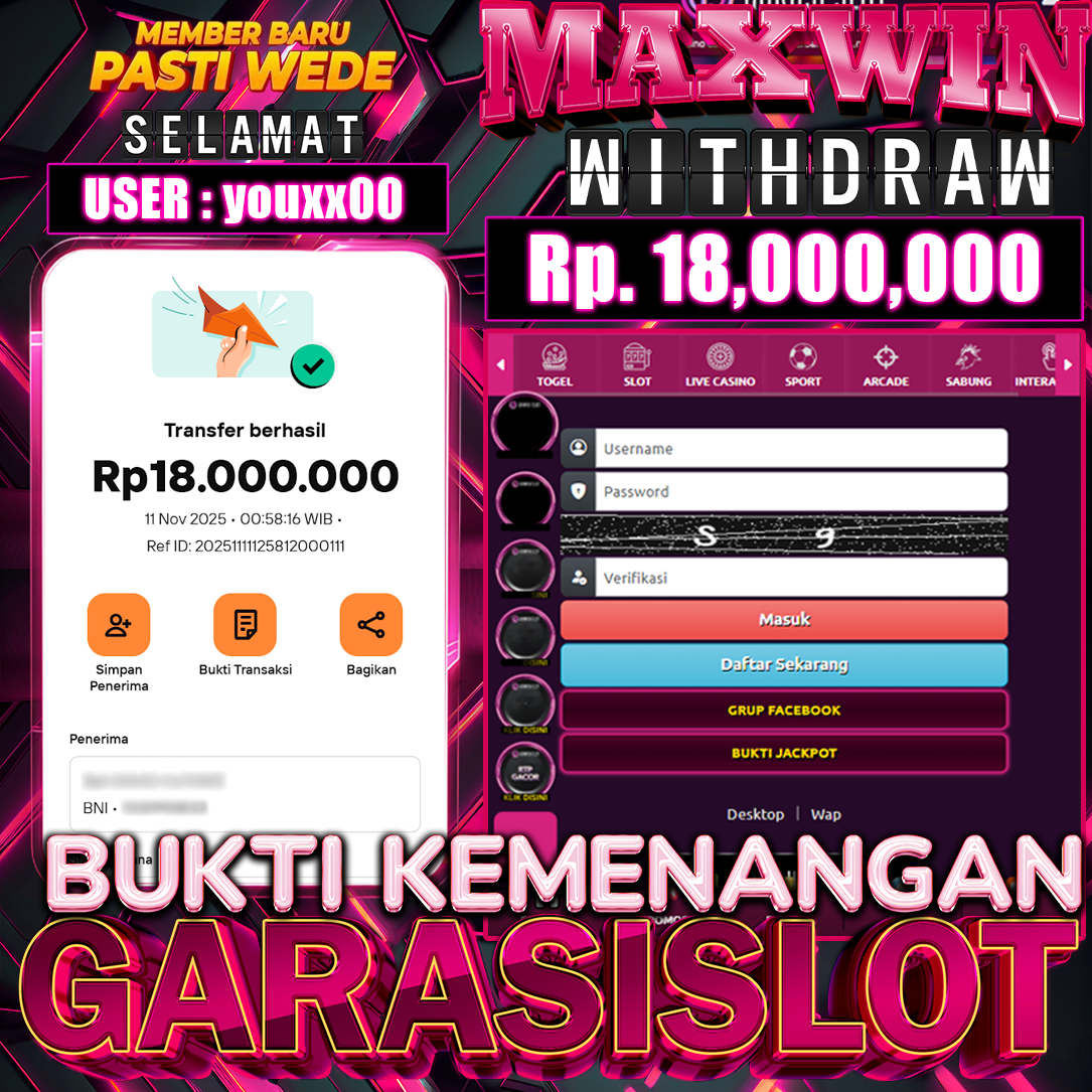 GARASISLOT Bukti kemenangan Starlight Princess 1000